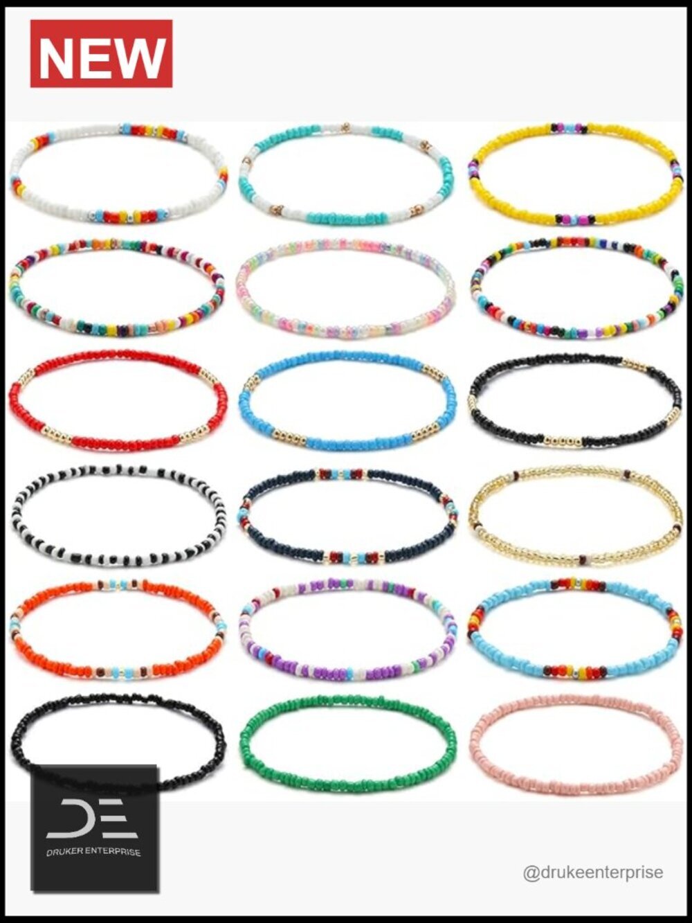 Handmade Boho Beaded Anklet Set for Women Beach Jewelry 18 Pack
